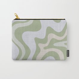 Liquid Swirl Contemporary Abstract Pattern in Light Sage Green Carry-All Pouch