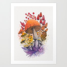 Mushroom Composition #1 Art Print