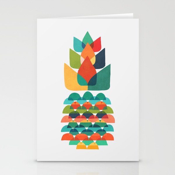 Colorful Whimsical Ananas Stationery Cards