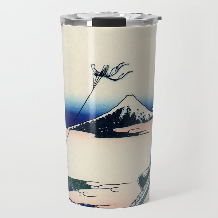 Hokusai (1760-1849) "Asakusa Hongan-ji temple in the Eastern capital [Edo]" Travel Mug