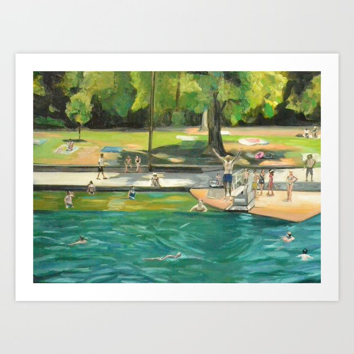 Barton Springs In Austin Tx Art Print By Danibrandimarte Society6