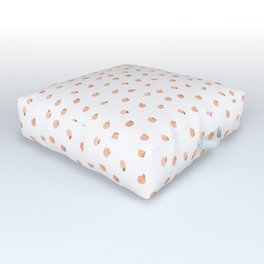 Sweet Peach Polka Dot, White Outdoor Floor Cushion