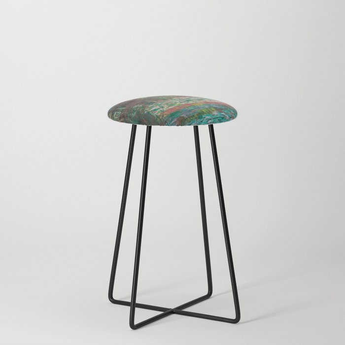 Water Lillies and Bridge by Claude Monet Counter Stool