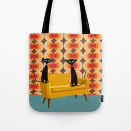 Kitties Chilling in Retro Lounge  Tote Bag