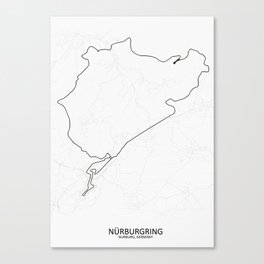 Nürburgring Nordschleife and GP Track Circuit Map Canvas Print
