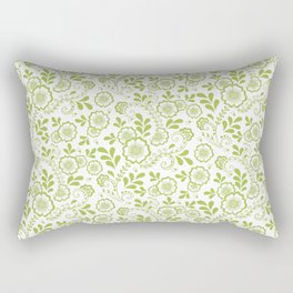 Light Green Eastern Floral Pattern Rectangular Pillow