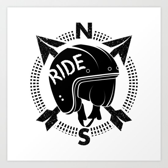 Motorcycle Helmet Art Print