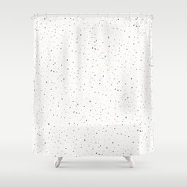 Small Terrazzo Pattern Turquoise and Earth Shower Curtain