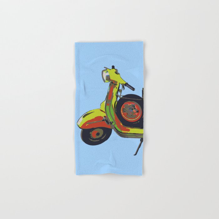 vespa scooter blue Yellow red Hand & Bath Towel