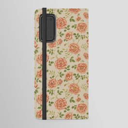Beautiful Orange Vintage Roses Collection Android Wallet Case