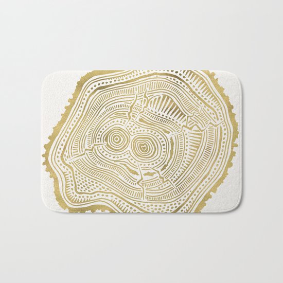 Peachleaf Willow – Gold Tree Rings Bath Mat