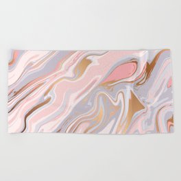 Marble and Gold 005 Beach Towel