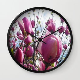 Magnolia sky Wall Clock | Magnolias, Digital Manipulation, Photo, Magnoliatree, Flowers, Purple, Tree, Pink, Wood, Flower 