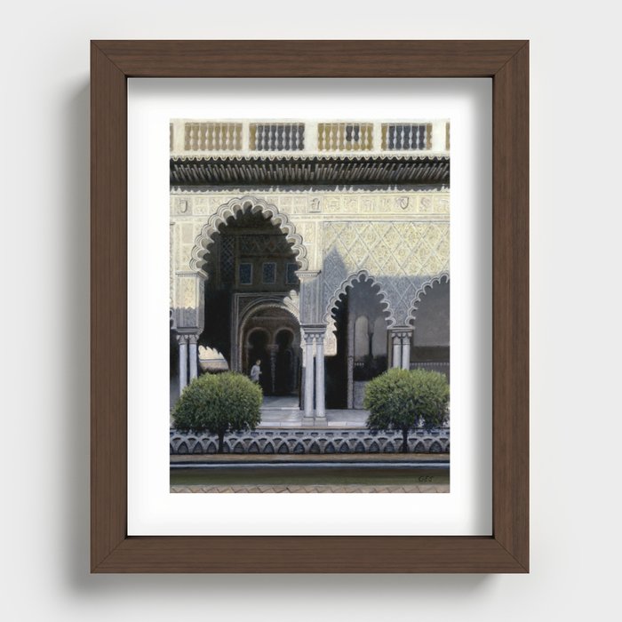 Alcázar Courtyard, Seville, Spain Recessed Framed Print