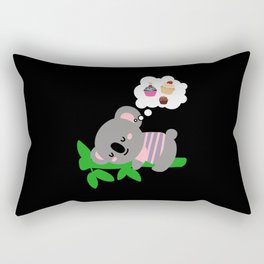 Koala and cupcake sleeping Rectangular Pillow