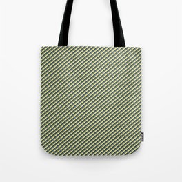 [ Thumbnail: Gray, Tan, and Dark Slate Gray Colored Lines/Stripes Pattern Tote Bag ]