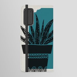Southwestern Cactus black and teal Android Wallet Case