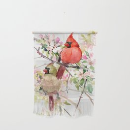 Cardinal Birds and Spring, cardinal bird design Wall Hanging
