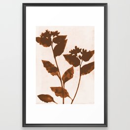 Terracotta Farmhouse Floral Framed Art Print | Simple, Botanical, Warm Earthy Tones, Rustic, Bohemian, Leaf, Painting, Floral, Terracotta, Modern Farmhouse 
