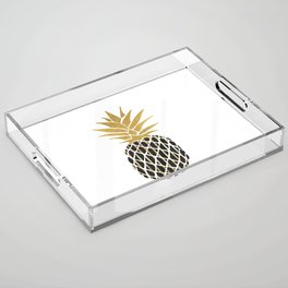 black & gold pineapple Acrylic Tray