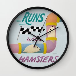 Runs with Hamsters Wall Clock