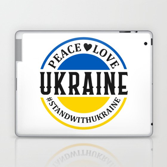 Peace love Ukraine standwithukraine blue yellow Laptop & iPad Skin