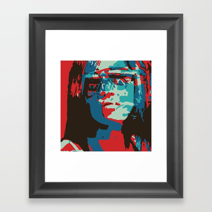 Portrait in Red Framed Art Print