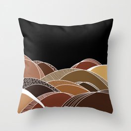Brown Hills Pattern Throw Pillow