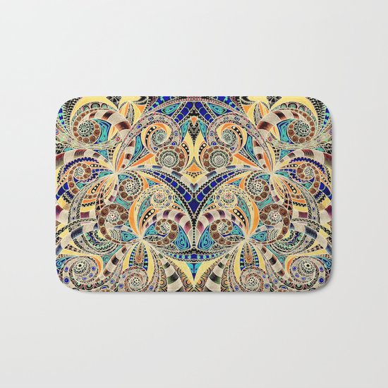 Drawing Floral Zentangle G240 Bath Mat