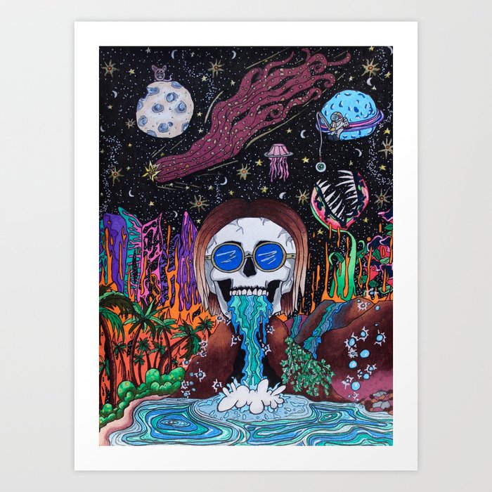 Skull Paradise Planet Art Print