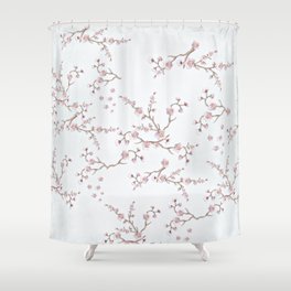 SAKURA LOVE - GRUNGE WHITE Shower Curtain