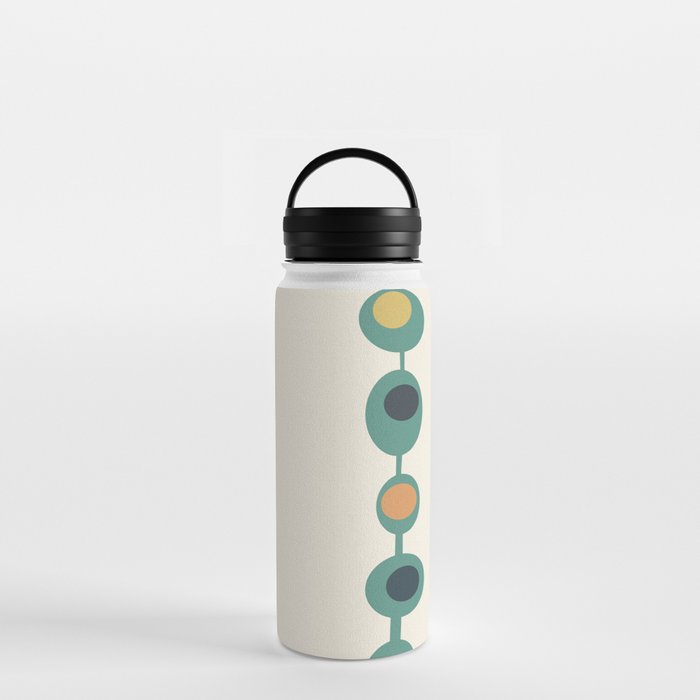 Retro Mid Century Baubles in Teal, Orange and Yellow Water Bottle