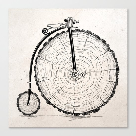 wooden bicycle Canvas Print