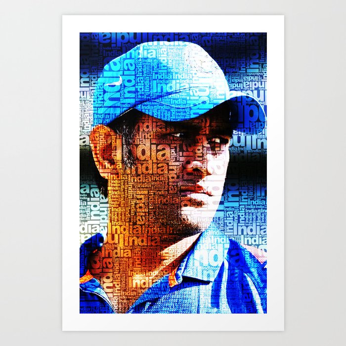Ms Dhoni Typography Art Print By Designhut Society6