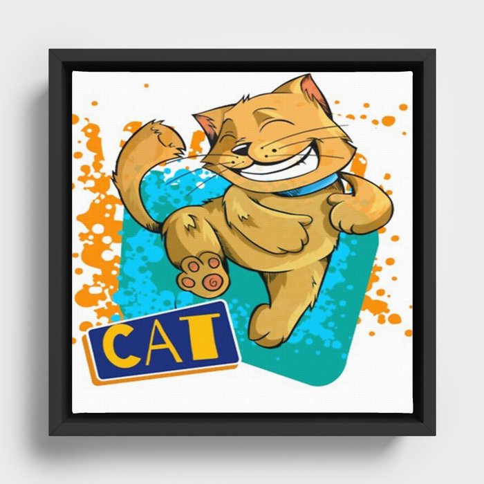 Funny Cat Framed Canvas