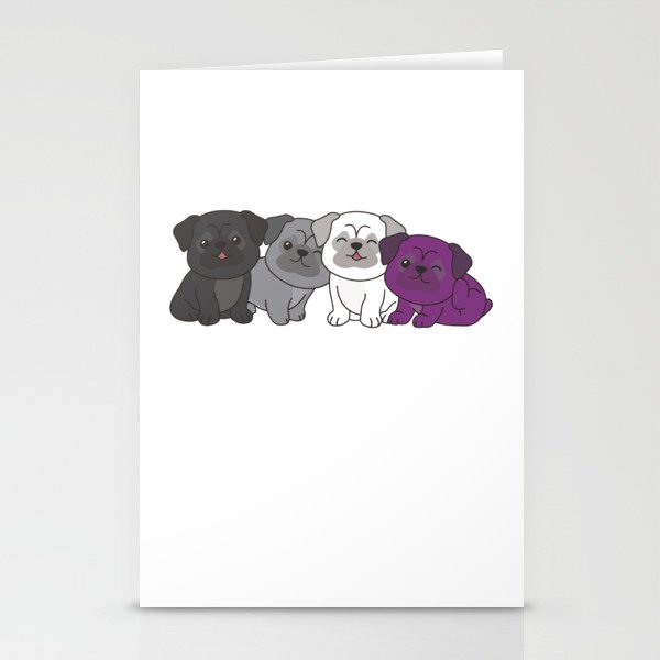 Asexual Flag Pug Pride Lgbtq Cute Dogs Stationery Cards