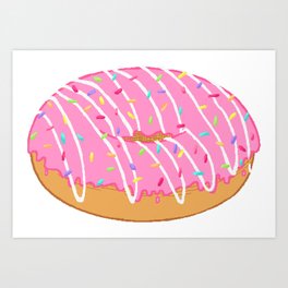 Pixel Donut Art Print