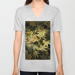 Yellow Cannabis Family V Neck T Shirt