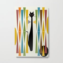Mid-Century Modern Art Cat 2 Metal Print | Kitchen, Midcentury, Mid Century, Popartcat, Graphicdesign, Retroart, Decor, Midcenturymodcat, Home, Popart 