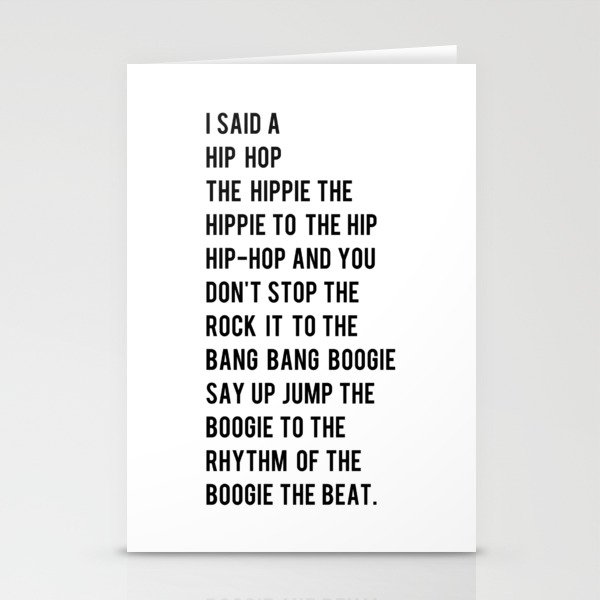 I Said a Hip Hop Hippie to the Hippie Stationery Cards