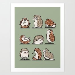 Hedgehog Yoga Art Print