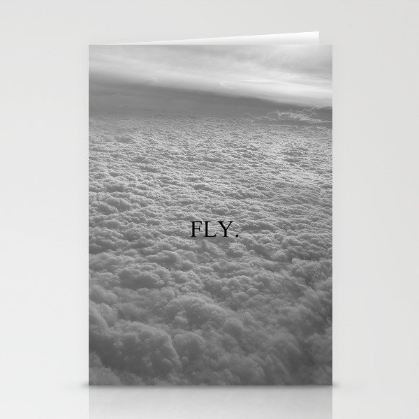 Fly, Roam, Discover! - Above the Clouds black and white photography / photographs wall decor Stationery Cards