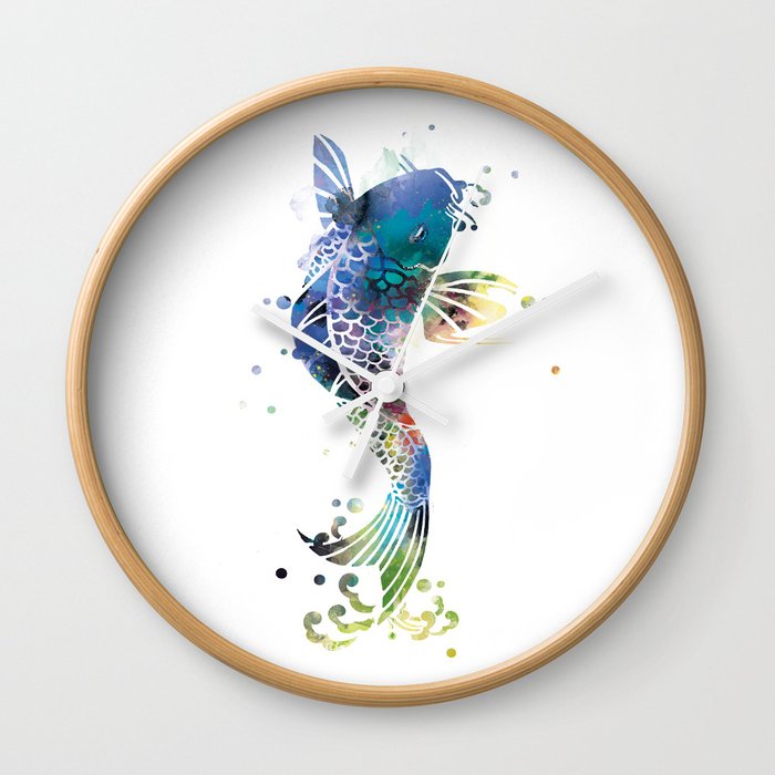 Koi Fish Wall Clock By Artsaren Society6
