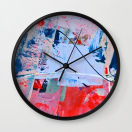 Days go by: a vibrant abstract contemporary piece in red, blue and pink by Alyssa Hamilton Art Wall Clock