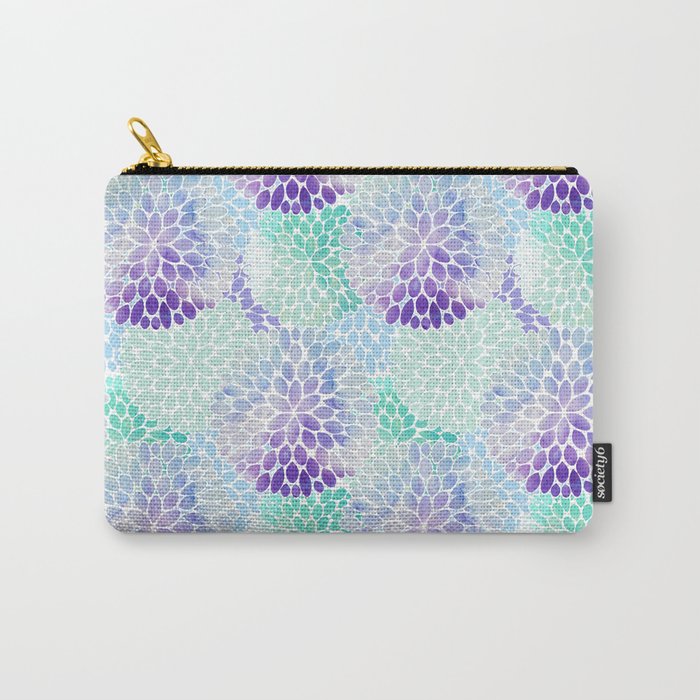Watercolour Floral Chrysanthemum Pattern Carry-All Pouch