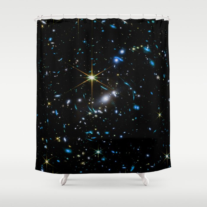Galaxies of the Universe Teal Gold first images Shower Curtain