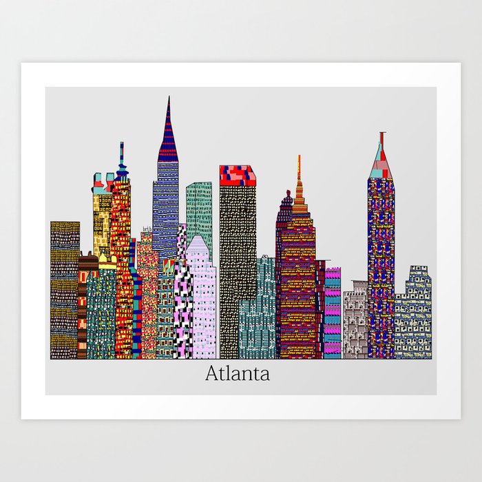 Atlanta city skyline  Art Print