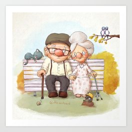 Growing old together  Art Print