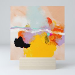 yellow blush abstract Mini Art Print