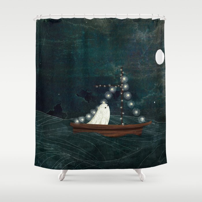 Ghost Boat Ride Shower Curtain